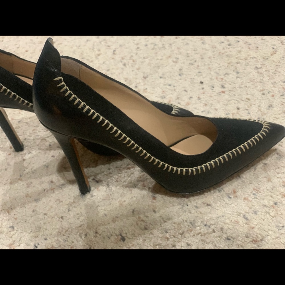 Black leather and suede heels size 7
